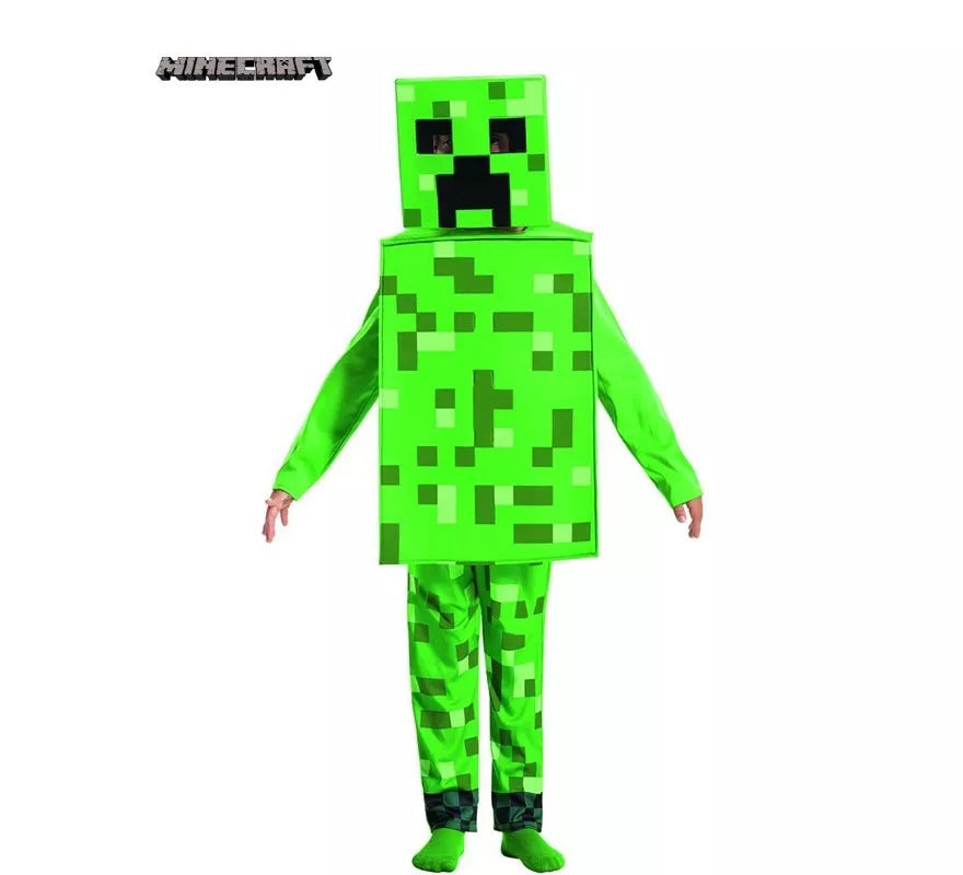 Translation missing: pt-PT.Disfraz de Minecraft Creeper verde para niño
