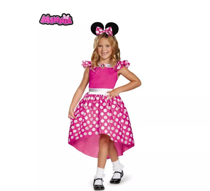 Translation missing: pt-PT.Disfraz de Minnie Rosa con Lunares Clásica para niña