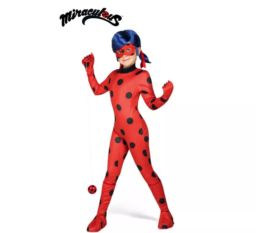 Translation missing: pt-PT.Disfraz de Miraculous Ladybug con peluca para niña