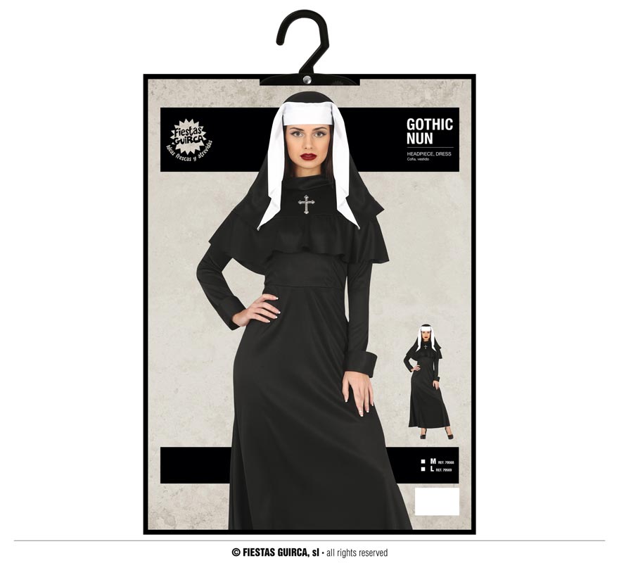 Translation missing: pt-PT.Disfraz de Monja Gótica con túnica negra para mujer
