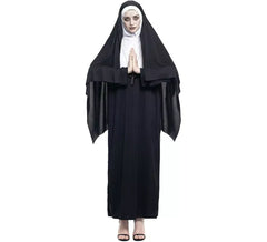 Fato de freira negra para mulher