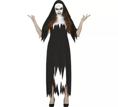 Fantasia feminina de freira zumbi