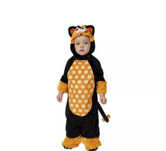 Fato de Kit-Gato Monstro Preto e Laranja para Bebé