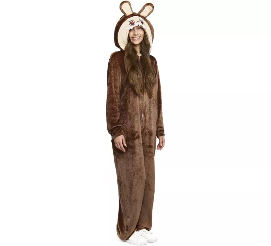 Disfraz de Monstruo Lulú marrón para adultos