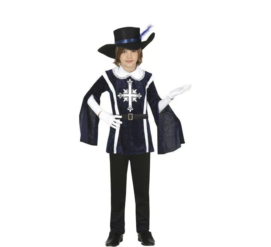 Translation missing: pt-PT.Disfraz de Mosquetero Azul Elegante para niño