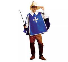 Fato de mosqueteiro azul para homem