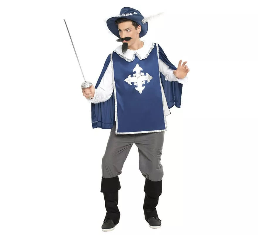 Translation missing: pt-PT.Disfraz de Mosquetero Azul para hombre