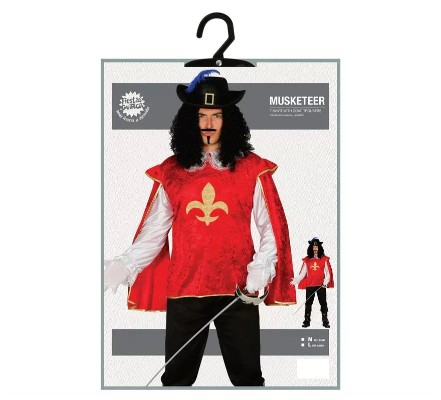 Translation missing: pt-PT.Disfraz de Mosquetero rojo para hombre