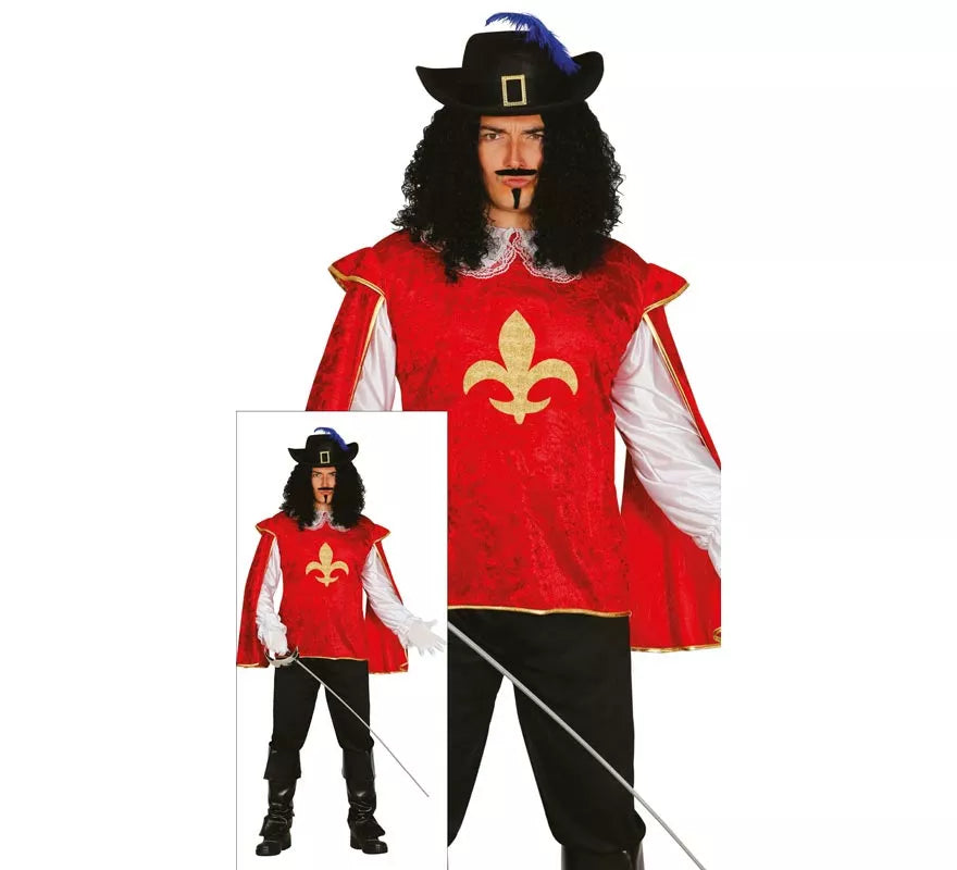 Disfraz de Mosquetero rojo para hombre