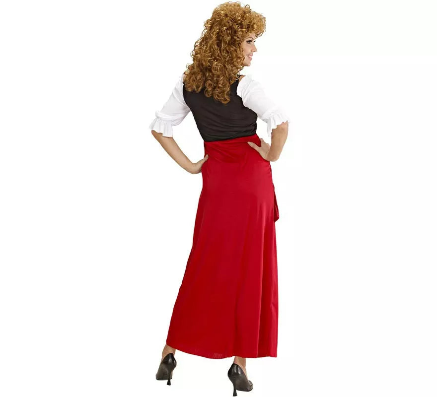 Translation missing: pt-PT.Disfraz de Moza de Taberna rojo y negro para mujer