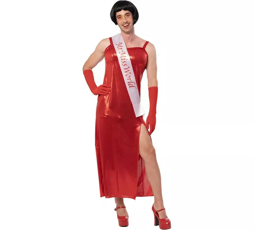 Translation missing: pt-PT.Disfraz de Mr World vestido rojo para hombre
