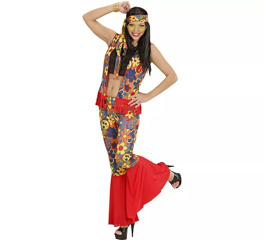 Translation missing: pt-PT.Disfraz de Mujer Hippie con cinta y medallón para mujer