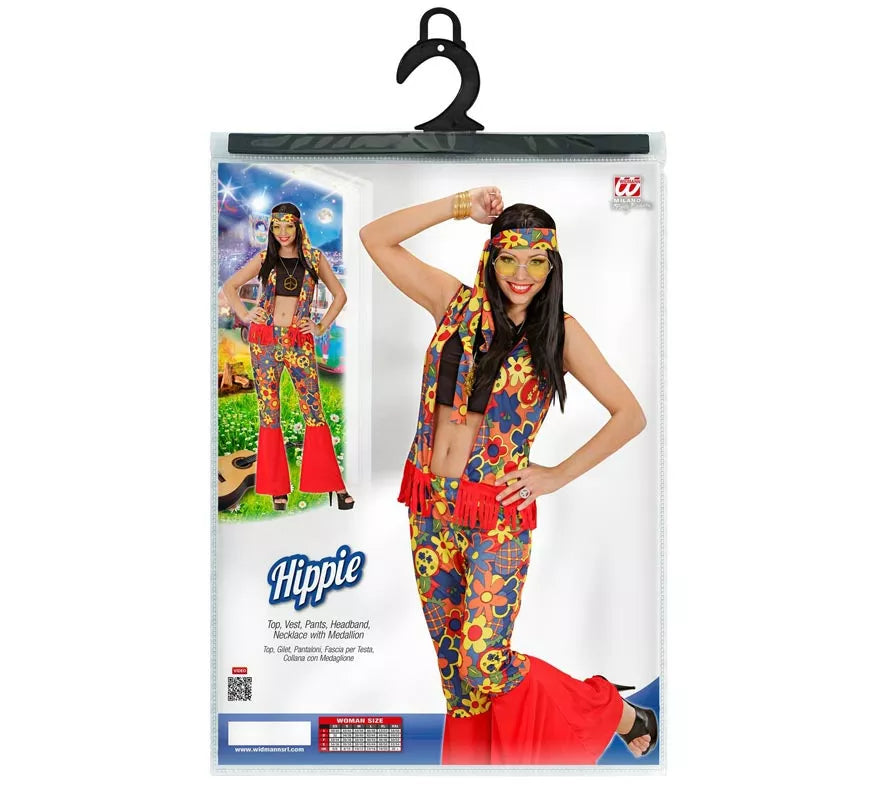 Translation missing: pt-PT.Disfraz de Mujer Hippie con cinta y medallón para mujer