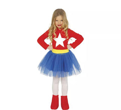 Fato de mulher maravilha com tutu para menina