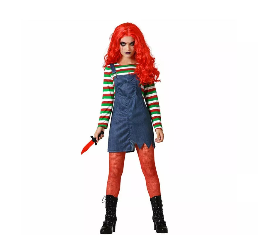 Translation missing: pt-PT.Disfraz de Muñeca Diabólica Multicolor para mujer