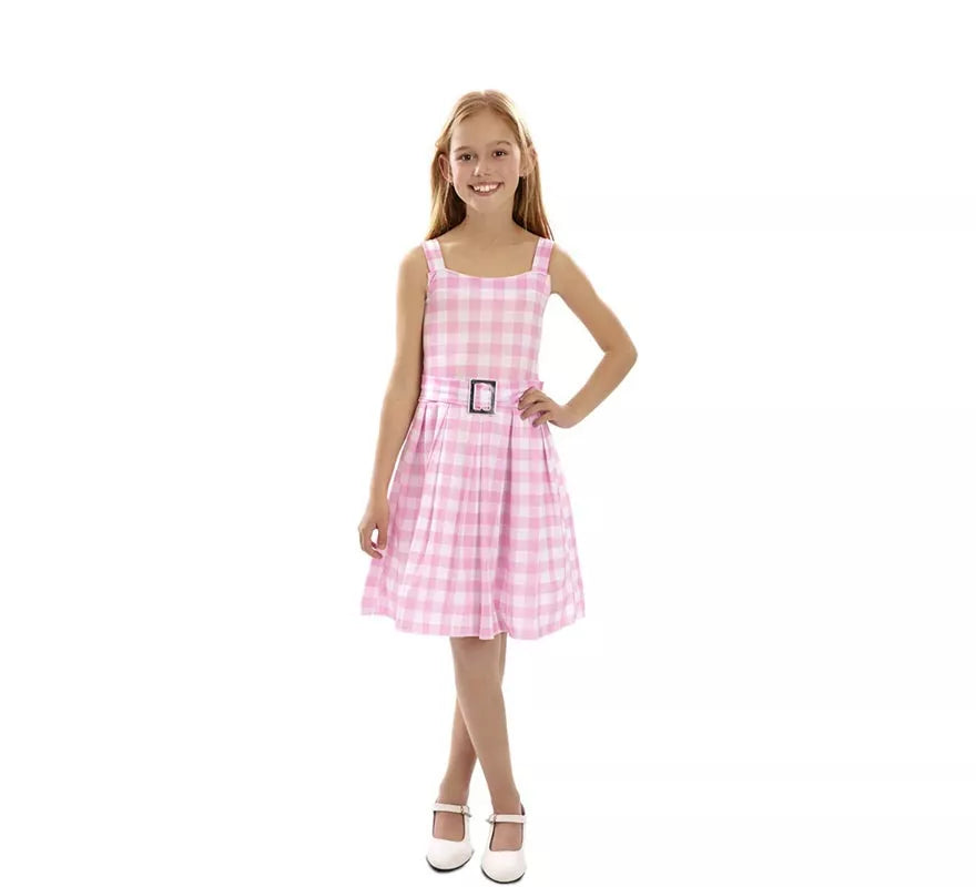 Translation missing: pt-PT.Disfraz de Muñeca Famosa a Cuadros rosa para niña