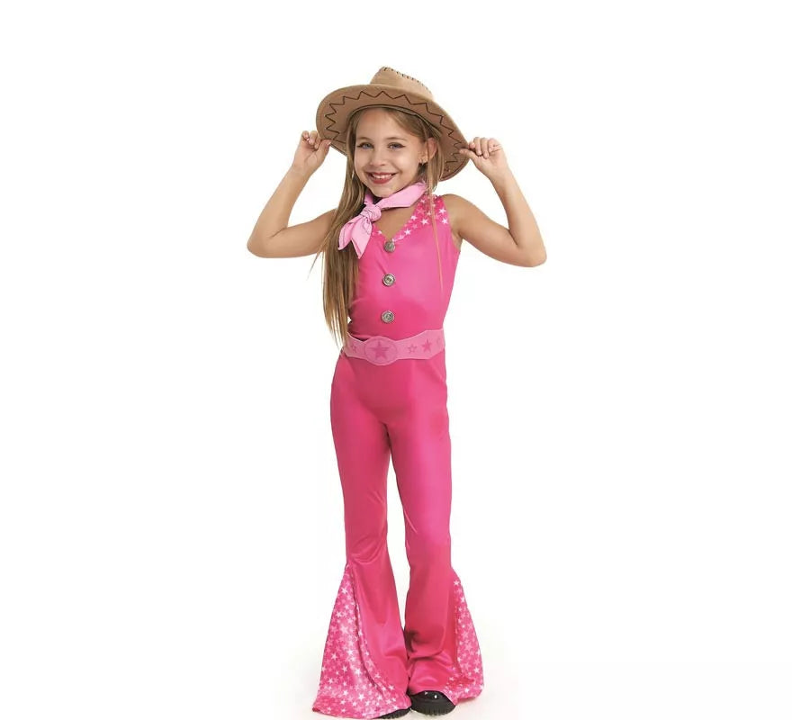 Translation missing: pt-PT.Disfraz de Muñeca Famosa Vaquera fucsia para niña