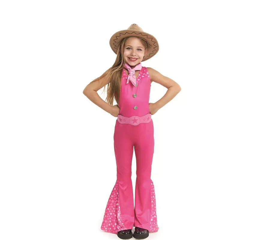 Translation missing: pt-PT.Disfraz de Muñeca Famosa Vaquera fucsia para niña
