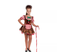 Fantasia de boneca de gengibre de Natal para meninas