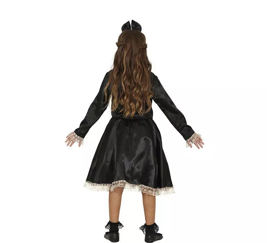 Translation missing: pt-PT.Disfraz de Muñeca Lazos negros para niña