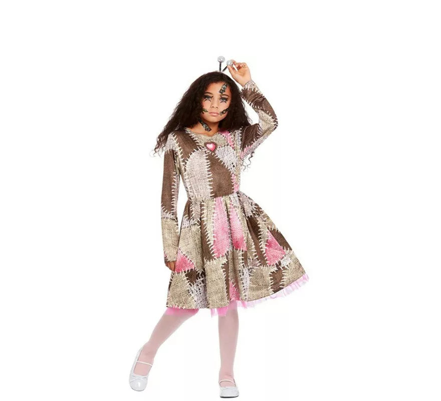 Translation missing: pt-PT.Disfraz de Muñeca Vudú marrón y rosa para niña