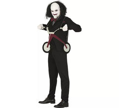 Fato de boneco assassino de triciclo para homem