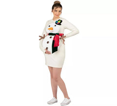 Fato de boneco de neve com vestido para grávida