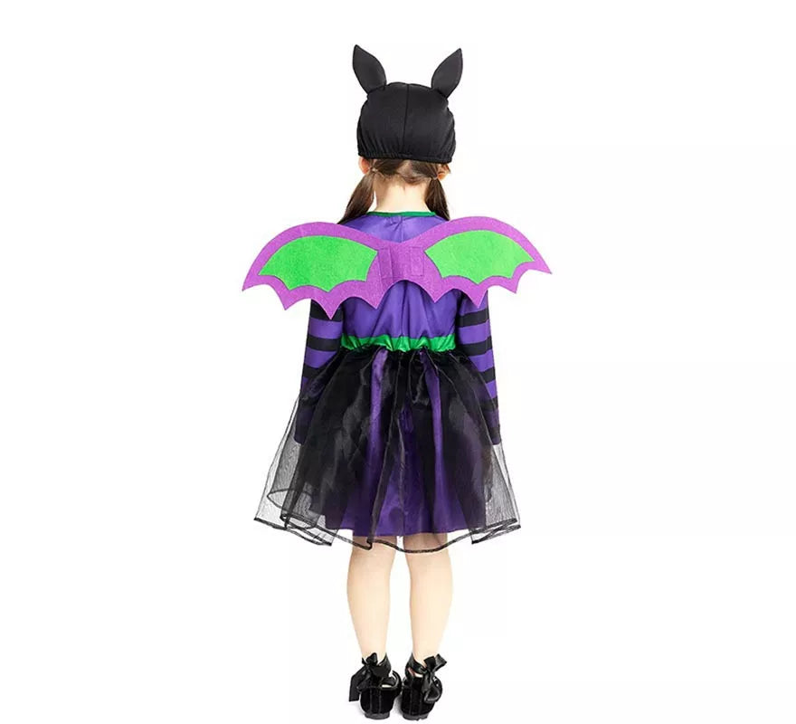 Translation missing: pt-PT.Disfraz de Murciélago morado con gorro y alas para bebé y niña