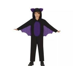 Fato de morcego roxo para criança