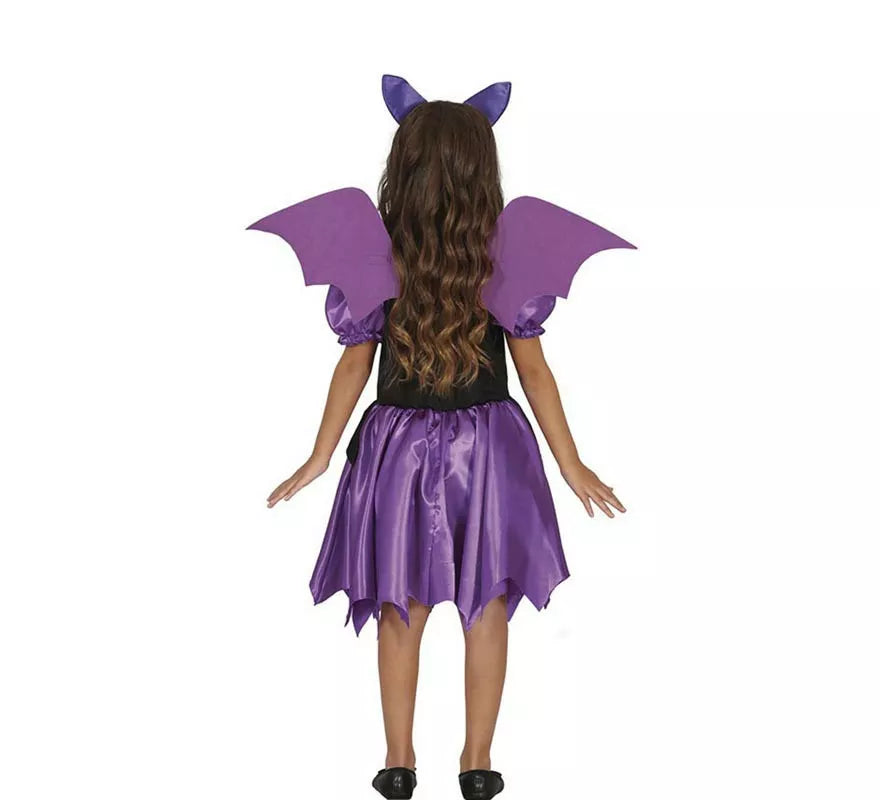 Translation missing: pt-PT.Disfraz de Murciélago púrpura con alas para niña