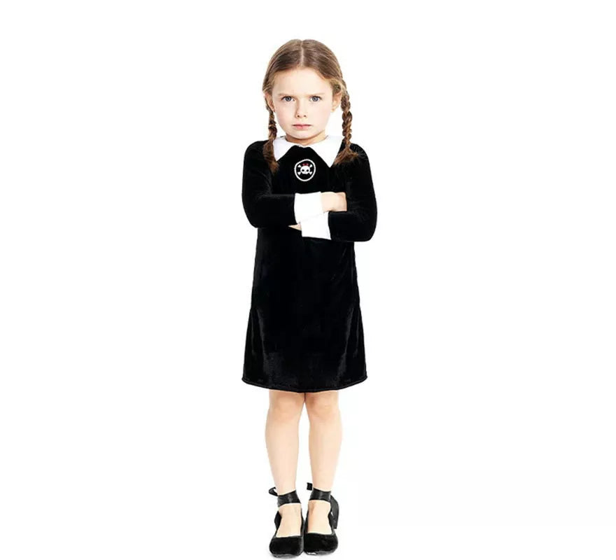 Translation missing: pt-PT.Disfraz de Niña Siniestra clásico negro para bebé y niña