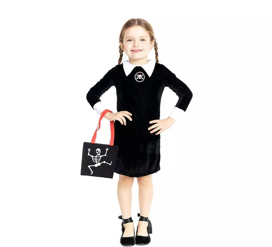 Translation missing: pt-PT.Disfraz de Niña Siniestra clásico negro para bebé y niña