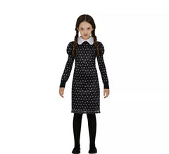 Fato de menina sinistra com bolinhas para menina