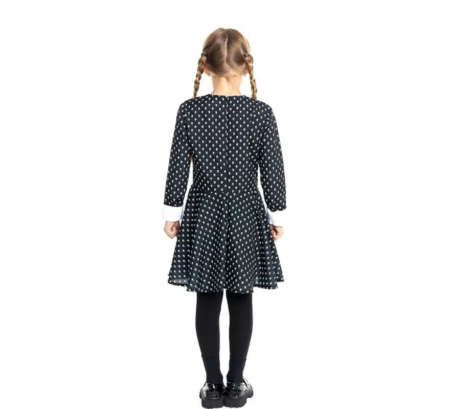 Translation missing: pt-PT.Disfraz de Niña Siniestra estampado calavera para niña y adolescente