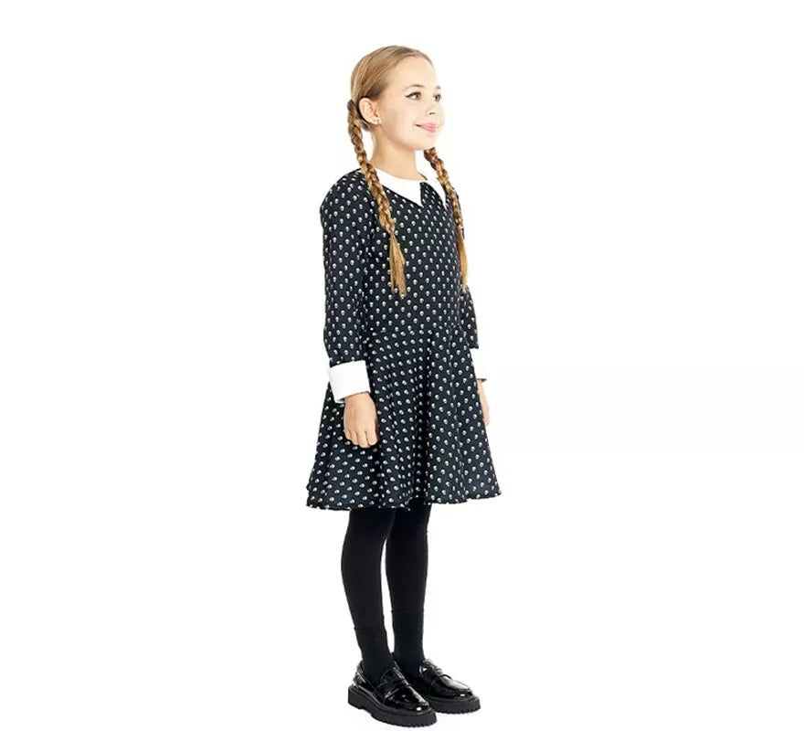 Translation missing: pt-PT.Disfraz de Niña Siniestra estampado calavera para niña y adolescente