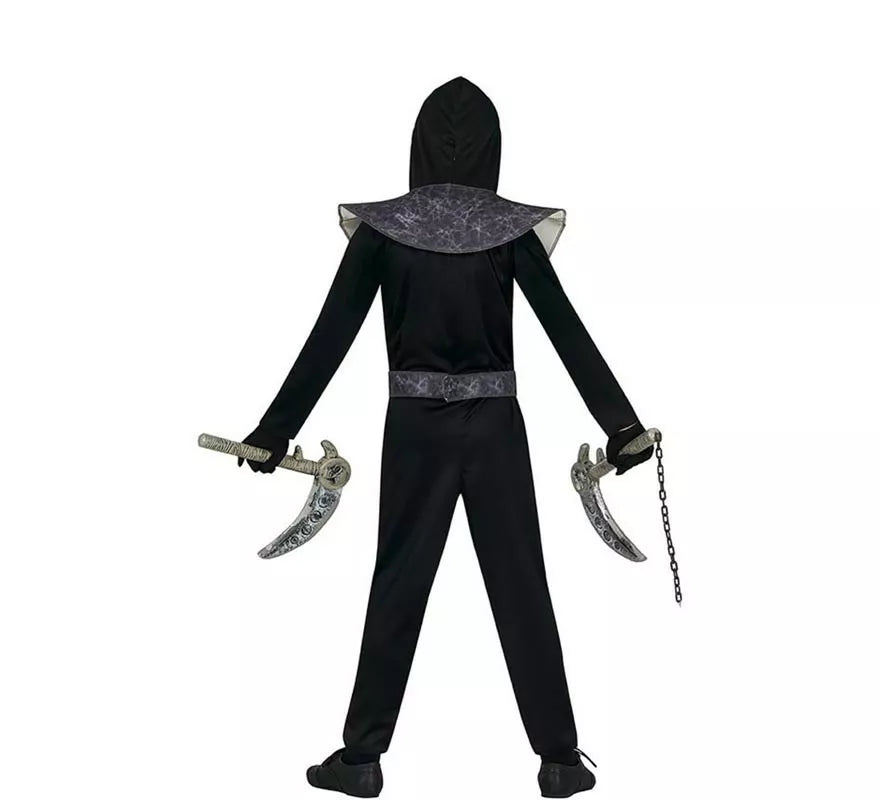 Translation missing: pt-PT.Disfraz de Ninja Calavera negro y gris para niños