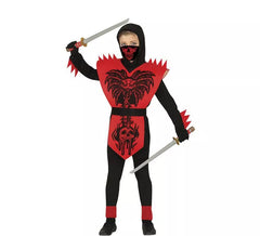 Fato de Cobra Ninja vermelho e preto para criança