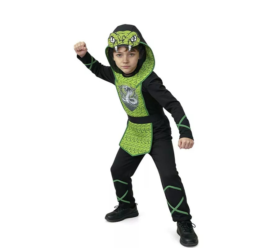 Translation missing: pt-PT.Disfraz de Ninja Cobra verde para niños