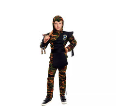 Fato de Ninja Commando Camuflagem para menino
