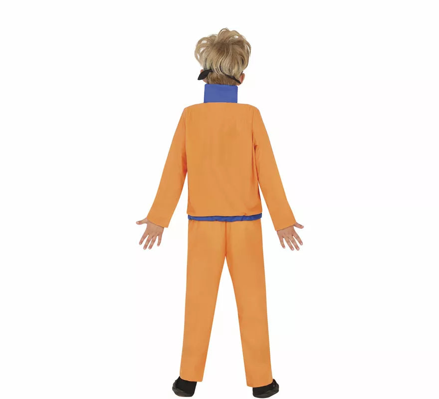 Translation missing: pt-PT.Disfraz de Ninja de Anime Naranja y Azul para niño
