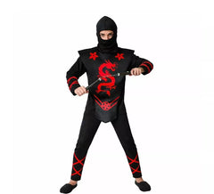 Fantasia masculina de dragão vermelho ninja