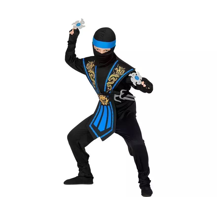 Translation missing: pt-PT.Disfraz de Ninja Kombat Azul con Armas para niño