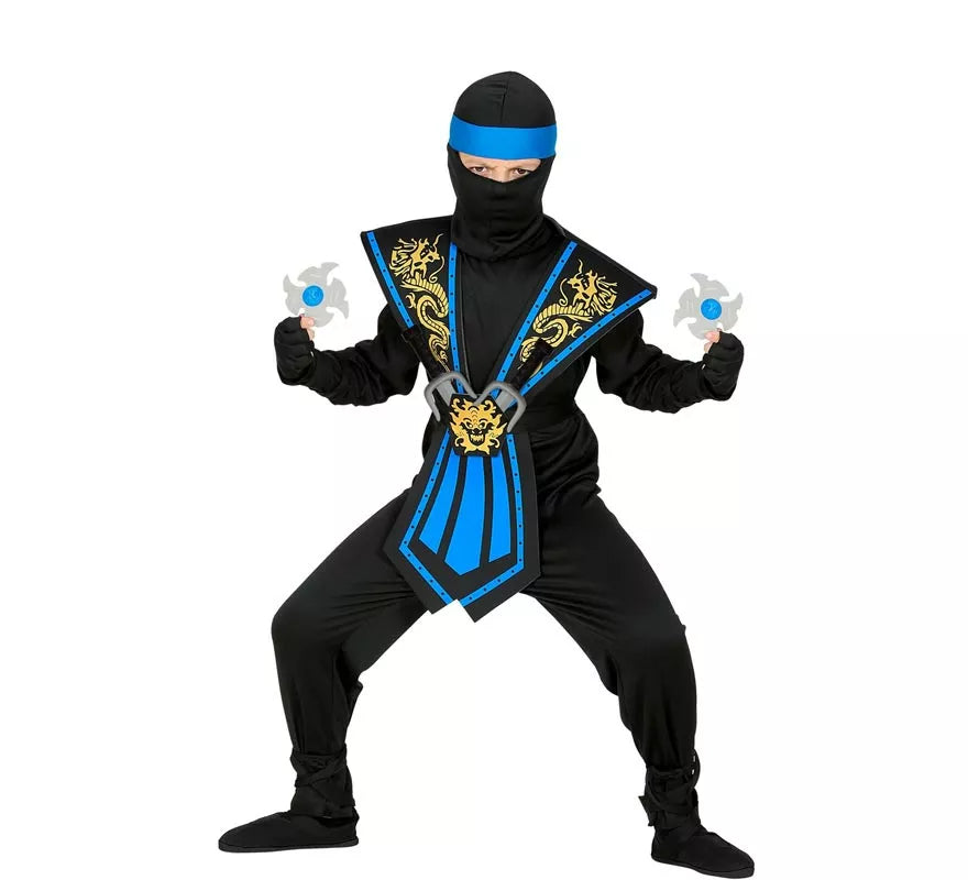 Translation missing: pt-PT.Disfraz de Ninja Kombat Azul con Armas para niño