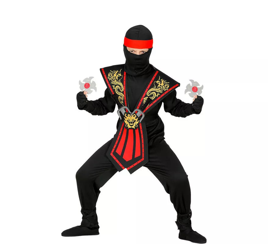 Translation missing: pt-PT.Disfraz de Ninja Kombat Rojo con Armas para niño