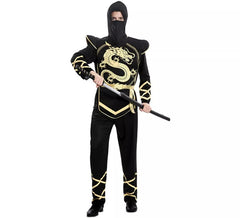 Fato de Ninja preto e dourado para homem