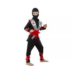 Fato de Ninja Preto e Vermelho para Crianças