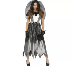 Fato de Noiva Fantasma Negro para mulher