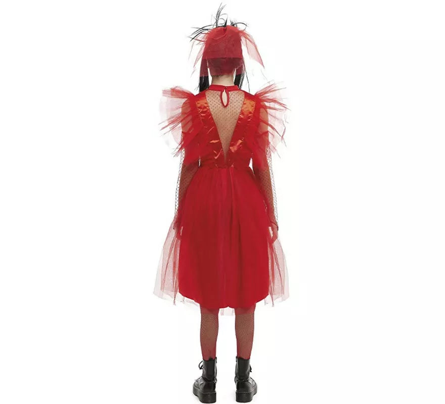 Translation missing: pt-PT.Disfraz de Novia roja de Fantasma a rayas para mujer