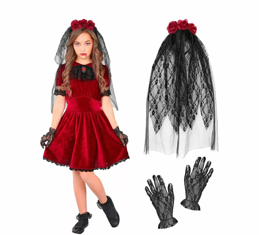 Translation missing: pt-PT.Disfraz de Novia Vampiresa Gótica para niña
