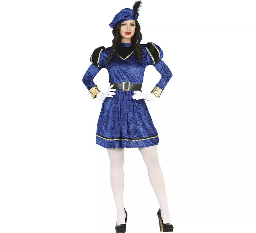 Translation missing: pt-PT.Disfraz de Paje Azul Elegante para mujer